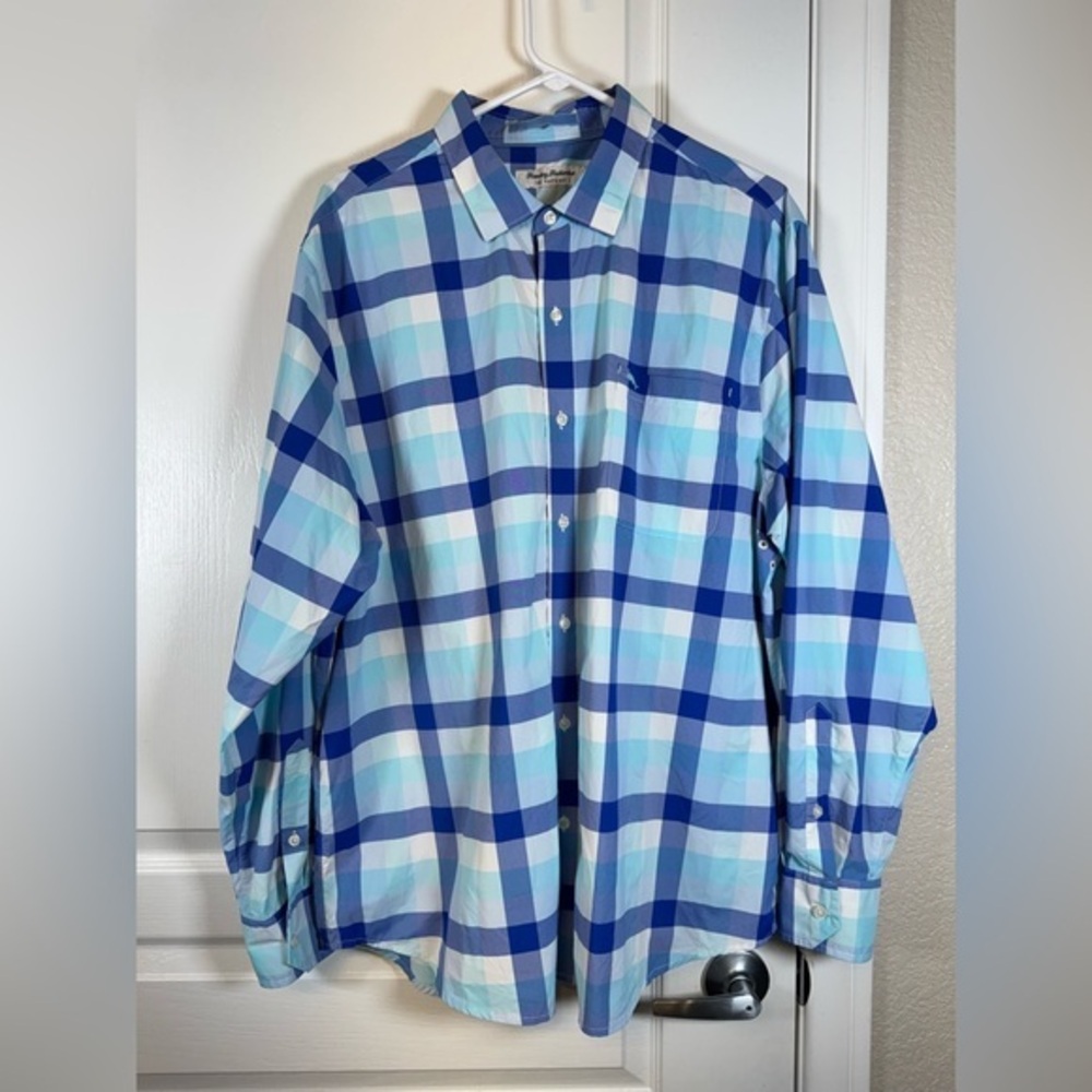 Tommy Bahama Siesta Key La Breva Plaid Button Down Shirt Size XL EUC #2680